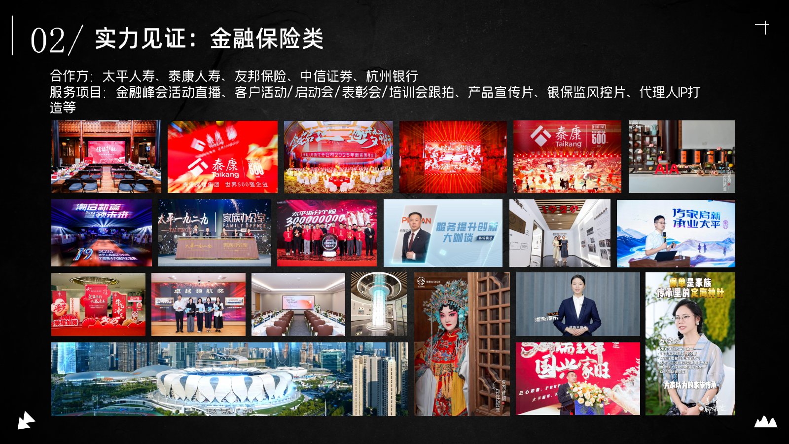 金融与保险：伍陆影视介绍册案例页